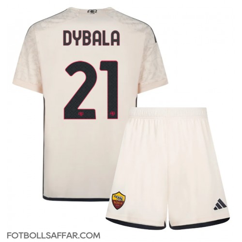 AS Roma Paulo Dybala #21 Bortadräkt Barn 2023-24 Kortärmad (+ Korta byxor)